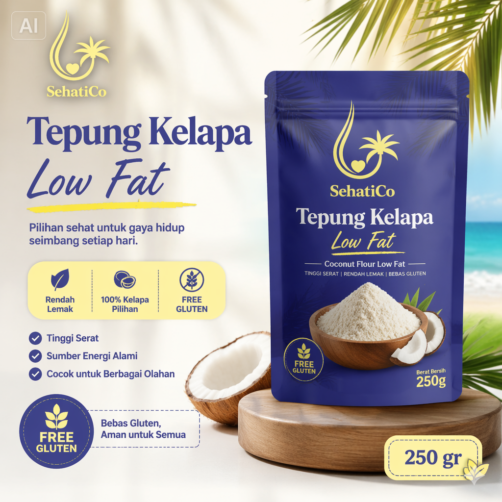 Tepung Kelapa 250 gr Free Gluten