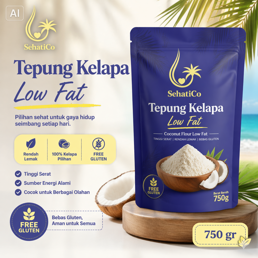 Tepung Kelapa 750 gr Free Gluten
